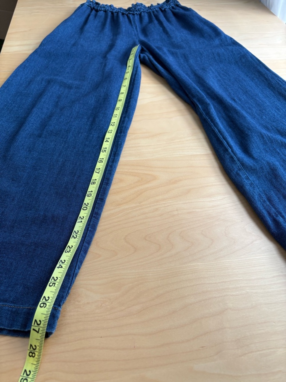 Anthropologie Wide Leg Jeans Size XS Slit at Ankles Ruffle Waist Comfy Cute - Picture 11 of 12